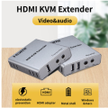 HDMI Extender KVM USB 60M with Audio Ethernet Cable Transmitter Receiver Audio Video Converter