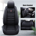 5Pcs Of Universal PU Leather Car Seat Cover BLACK