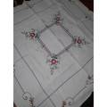STUNNING SQUARE Hand EMBROIDERED TABLECLOTH 104CM