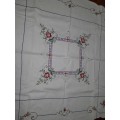 STUNNING SQUARE Hand EMBROIDERED TABLECLOTH 104CM