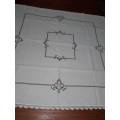 BEAUTIFUL HAND EMBROIDERED SQUARE TABLECLOTH 92CM X92 CM