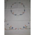 BEAUTIFUL HAND EMBROIDERED SQUARE HEAVY COTTON TABLECLOTH 90CM