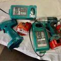 Makita set of power tools, all batteries are repacked thus as new.