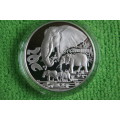2011 South Africa Silver Proof 20c - Great Limpopo Transfrontier Park - The Elephant (1 OZ)