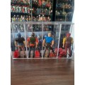 A-Team 1983 Complete Bad Guys Set With Acrylic Case Vintage Figure 3.75`