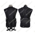 Tactical Waist Padded Molle Belt With Suspender Duty Belt - SWAT Black