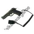 Tactical Pistol Hand Gun Elastic Spring Lanyard Sling  --- SWAT BLACK