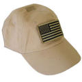 Private Military Contractor Operator Cap Velcro Flag Blood Patch - PMC Tan