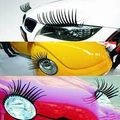 Car Lashes beautify decor car headlights false eyelashes - Black