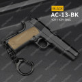 1:4 Colt 1911 Pistol Key Ring Keychain - Black