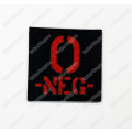 LWG012 O NEG - Laser Cut Reflective Blood Type Patch With Velcro