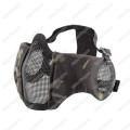 V1E Stalker Type Half Face Metal Mesh Mask With Integrated Mesh Ear Protection Multicam Black