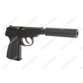 WE Makarov Pistol With Silencer Green Gas Blow Back GBB Pistol (Limited, Brown Grip)
