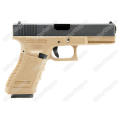 WE Tech Glock 18C Geen Gas Blow Back Pistol - Black Semi Auto/Full Auto Tan