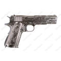 WE Colt 1911 Special Etched Version Full Metal Green Gas Pistol - Silver