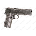 WE Colt 1911 Special Etched Version Full Metal Green Gas Pistol - Silver