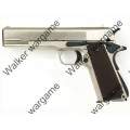 WE Full Metal Colt 1911 Single Stack Green Gas Blow Back Pistol - Silver