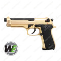 WE Beretta M9 Z88 Full Metal Green Gas Blow Back GBB Pistol Special 24K Gold