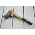 Airsoft Rilfe 14mm Full Metal Silencer - Tan  - Short Type 105mm Fit Pistol And Rifle