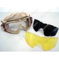 Tactical X500 Wind Dust Goggle Glasses With 3 Lens - Desert Tan