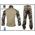 Combat Set Shirt & Pants Build in Elbow & Knee Pads - US Navy SEAL Woodland Size M