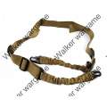 Tactical Two Point Elastic Bungee Snap Hook Rifle Sling -- Coyote Tan