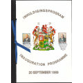RSA 1989 HAND SIGNED STATE PRESIDENT FW DE KLERK VIP INAUGURATION PROGRAM. ALL PAGES SCANNED