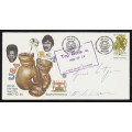SOUTH AFRICA 1980 BOXING COVER SIGNED BY GERRY COETZE AND MIKE WEAVER WORLD TITLE FIGHT SUN CITY