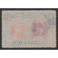 RHODESIA BSAC 1910 DOUBLE HEADS £1 PERF 15 WITH PEN CANCEL FINE FISCALLY USED. THINNED. SACC 179