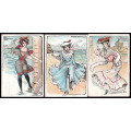 CAPE OF GOOD HOPE 1905-15 THE `CAPE GIRLS` SET OF 6 ATTRACTIVE POSTCARDS USED/UNUSED. SELDOM SEEN