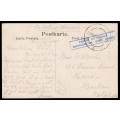 SOUTH WEST AFRICA ON ACTIVE SERVICE 1915 DUMB `5` CANCEL ON LOVELY HOTEL ROESEMANN KARIBIB POSTCARD