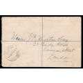 TRANSVAAL 1908 REGISTERED 4d P.S. COVER WITH EXTRA 2 X 1d FROM MIDDELBURG TO LONDON. CLEAN PMKS