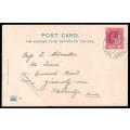 CAPE OF GOOD HOPE 1908 POSTCARD WITH VERY SCARCE `PIER HEAD CAPE TOWN` POSTMARK. OPEN ONLY FEW YEARS