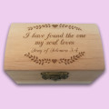 Ring holder engraved wooden box