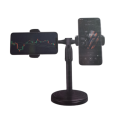 Dual Cell Phone Holder With Stand, Hand-Grip Mount Adapter for Live Video and Photography