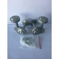 Small Silver Metal Curtain Tie Backs - x 2 Pairs - Ideal for Kitchenn or Bathroom - Screws&Plugs inc