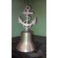 Nautical solid Brass Bell with Anchor / Rope Handle Design