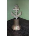 Nautical solid Brass Bell with Anchor / Rope Handle Design