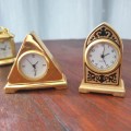 Vintage Miniature Brass Quartz Clocks Collection | Set of FOUR | Bid per clock to take the Lot