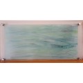 New Condition! Stunning Large Ocean Glass Wall Art