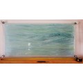 New Condition! Stunning Large Ocean Glass Wall Art