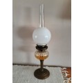 Antique Brass/Glass Oil Lamp Duplex (double wick)