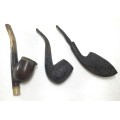 Collection of 3 Tobacco Smoking Pipes