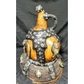 Antique West African Cameroon Royal Calabash Wine Gourd.