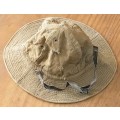 Rhodesian Used Khaki Bush Hat. Not familiar Design. Very small size. 52cm Circumference