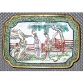 Vintage Chinese Cloisonne Pin Tray. Small Size. 9,5cm x 6,5cm