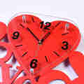 Red Heart Design Wall Clock and Photo Frame