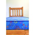 Single Bed & Mattress with Under-Bed Drawer - Knotty Pine with Oregon Pine Stain/Lacquer