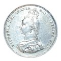 1887 British Silver 6 pence coin - Queen Victoria