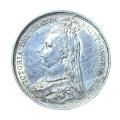 1889 British Silver 6 pence coin - Queen Victoria